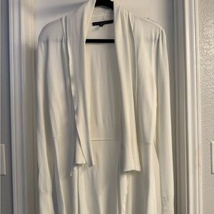 White House Black Market White Open Front Cardigan